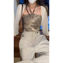 Red Peoples Pavilion Hanging Neck Harness Vest Woman in the outside wearing a hot girl to hit bottom and external hitch without sleeveless design sensation blouse