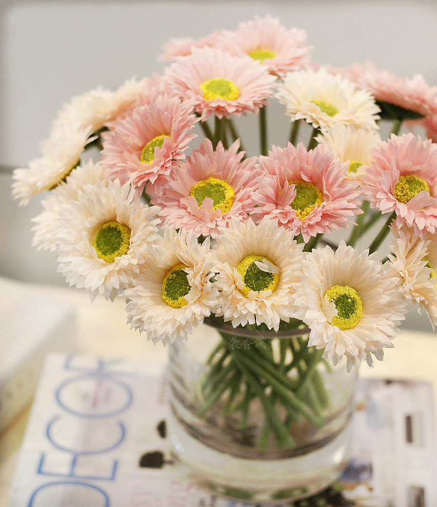 仿真花小雏菊多色田园风格非洲菊仿真菊花 小瓶花家居装饰