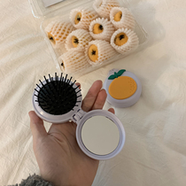 Xin help grocery store girl heart portable with mirror small round comb cute makeup mirror with cosmetic mirror folding comb