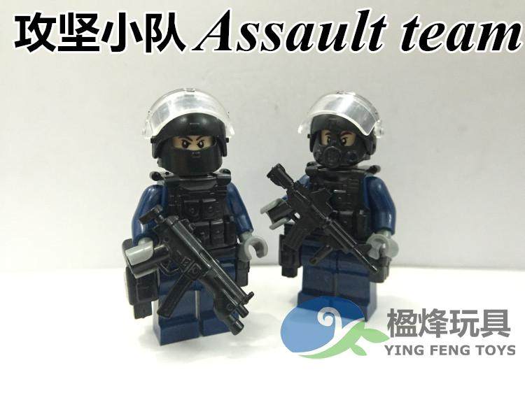 楹烽玩具国产第三方人仔配件装备香港飞虎队攻坚小队突击队积木