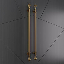 High-end European style glass door handle light and luxurious stainless steel gate handle imitation ancient copper hotel bag compartment push Ramen handle