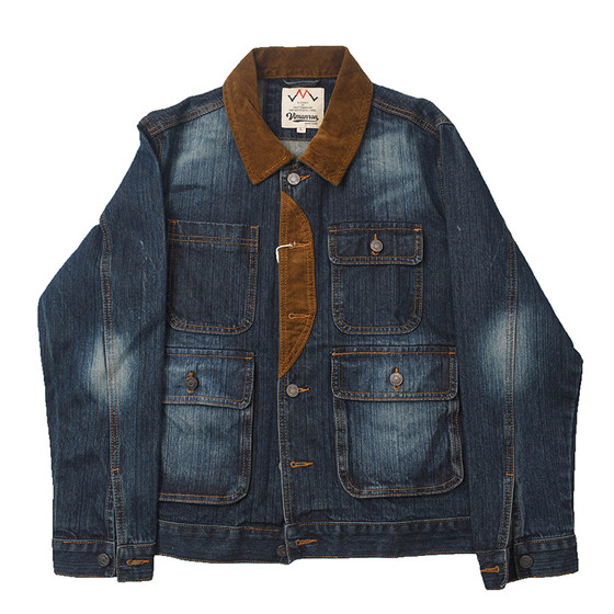 Contrasting color fighting American retro old -fashioned denim worker dress leisure loose long -sleeved locomotive outer jacket 32
Contrasting color fighting American retro old -fashioned denim worker dress leisure loose long -sleeved locomotive outer jacket 32