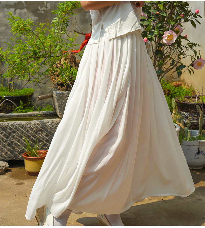 雪纺汉服衬裙女马面内搭打底裙加大摆4.5米六米襦裙防透半身裙夏