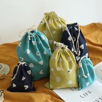 ins wind cotton linen bunches pockets pumping rope cashier bags Miscellaneous Gift Bags Underwear Clothes Small Cashier Bags Gift Bags