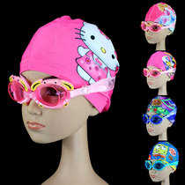 FEIKE childrens swimming goggles swimming cap boys and girls HD waterproof anti-fog children cartoon crab swimming goggles diving