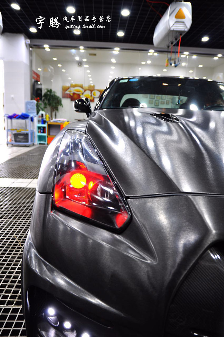 美国艾利avery 进口车身贴膜 整车贴膜 重金属拉丝黑 gtr施工案例