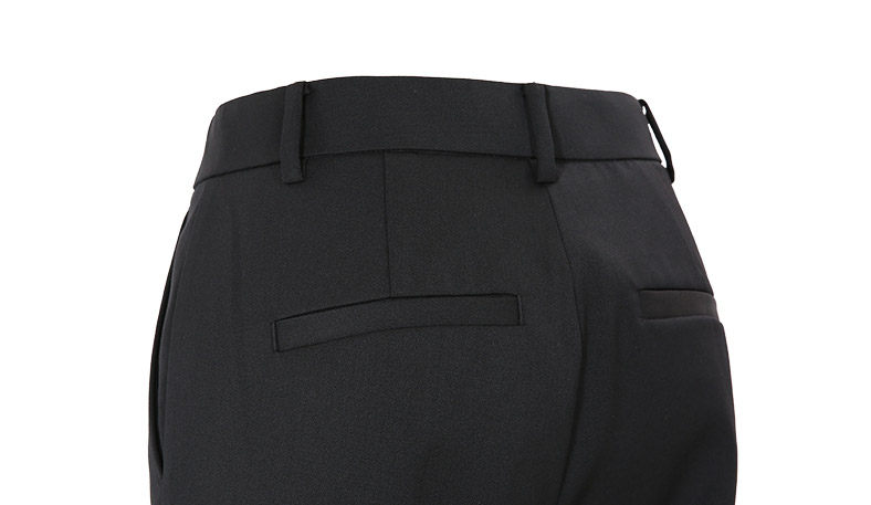 moco简约中腰侧口袋纯色女士休闲西裤ma174pat117 摩安珂