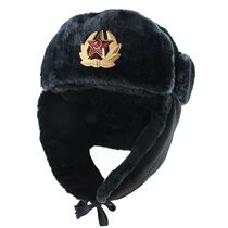 Russia Bomber Winter Hat Soviet Badge Lei Feng Hat Windproof thickened ear protection warm Hat