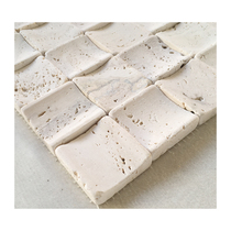 Rice White cave stone mosaic wall sticker natural marble white cave stone arch groove puzzle background wall culture brick