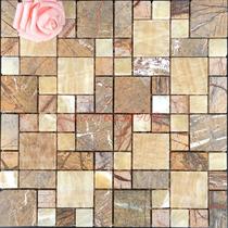 Natural stone mosaic TV background wall marble rainforest brown rosin Jade parquet bathroom bar