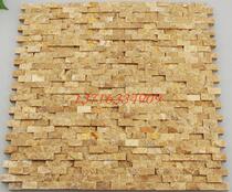 Imported shallow brown section mosaic tile marble 3d stone background wall brown wall stickers cultural fossil living room