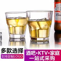 Beer Glass Tempered Glass KTV Round Cup Bar Aniseed Cup Tea Cup Thickened Cup Foreign Wine Glass Whisky Cup