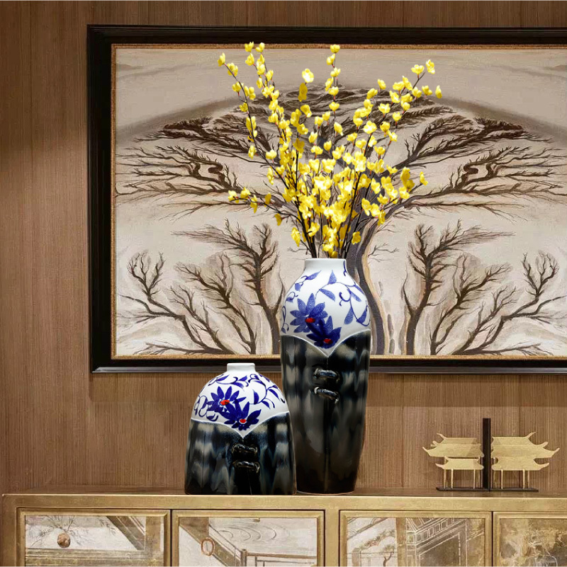 New Chinese style ceramic vases, dried flowers, decorative home furnishing articles table sitting room porch decoration indoor TV ark, arranging flowers