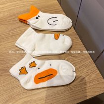 Summer boys and girls thin mesh socks breathable socks cute cartoon children cotton socks white duck shape children socks