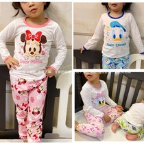 Export Japan spring and summer thin childrens cotton home clothing air conditioning room long sleeve baby pajamas set Cartoon