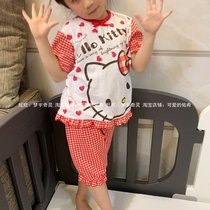 Broken Clearance Day single cartoon Willow yarn girl short sleeve home suit summer children baby pajamas set