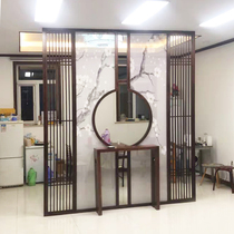 New Chinese style wooden grille log screen villa living room skeleton solid wood entryway into the modern simple barrier partition