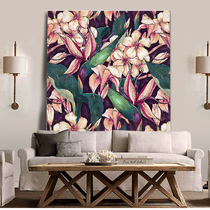 Large format decorative painting abstract tropical leaves plant rainforest frameless painting large size green plant canvas customized