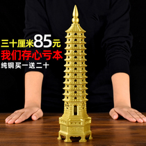Pure copper 13 floors ten three layers Wenchang Tower study home decoration ornaments gifts
