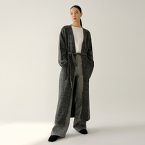 MADEINAM2021 new alpaca high quality mercerized wool densely woven pocket shape long knitted coat