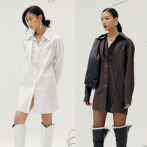 MADEINAM boyfriend wind ribbon design yarn-dyed striped shirt high plain silk mercerized cotton truffle shirt