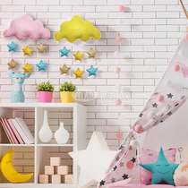 Cloud love pendant Kindergarten decoration pendant Girl heart childrens room Home wall shop fabric pendant