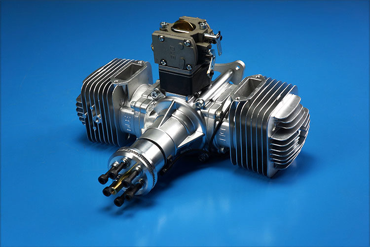 dle170航模汽油发动机双缸两冲程侧排气自然风冷手启动170cc排量