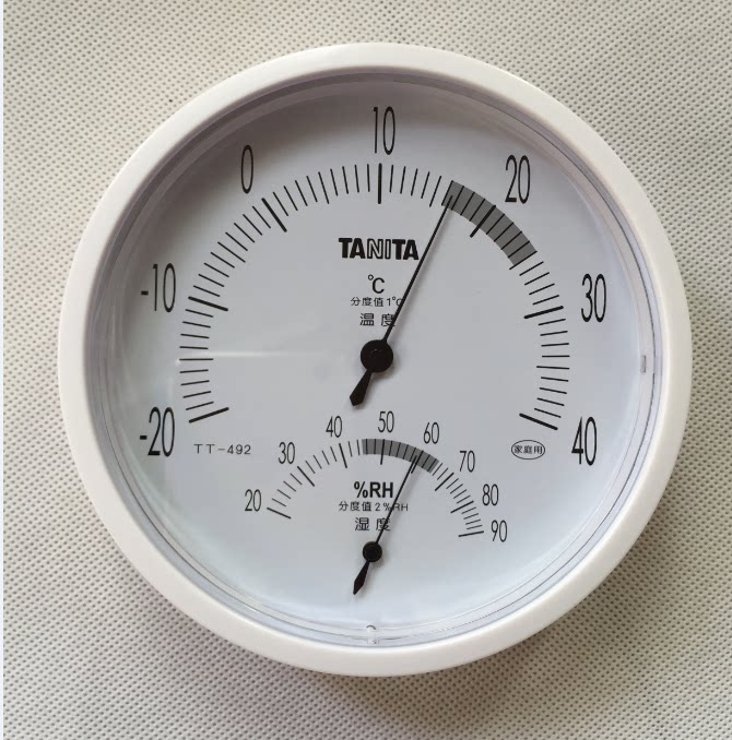 日本百利达tanita室内悬挂式温湿度计tt-492温湿度表创意正品