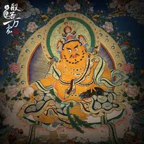 Regong pure hand-painted Tangca painting Huang Caishen boutique porch living room decoration painting hanging painting Tibet Qinghai Buddha statue