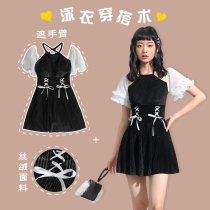 Fu Gas Sugar Girl Swimsuit Swimsuit Women 2021 New Bubble Spa S Wind Retro Velvet Conspicuose Conjoined Swimsuit