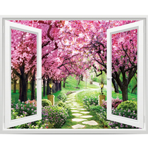 Bedroom living room 3D three-dimensional wall stickers Self-adhesive paper painting wallpaper room decorations Poster stickers creative fake windows