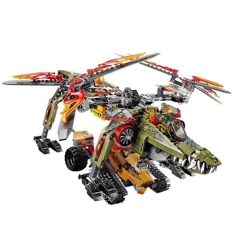 lego/乐高积木玩具气功传奇系列金狮蛮鳄终极合体救援机70227