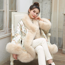 2022 autumn and winter new fox fur coat womens Chinese style cloak shawl coat dragon and phoenix Chengxiang Tang suit