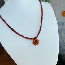 Russian natural amber blood amber ultra-fine beads 4-5 mm small flower female necklace literary gift spot