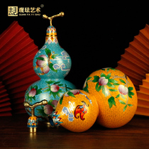 Cloisonne gourd vase Big peach home decoration ornament Copper tire enamel Foreign affairs gift Birthday gift for the old man