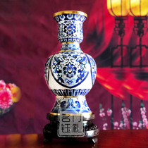 Jing Tai Blue Vase < rich in abundance > Bronze Tire pinch of enamel office Living room Swaying Pieces Jo to Foreign Affairs Gift
