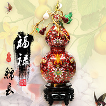 Jingtai Blue Gourd Vase Copper Tire Pinch Silk Enamel Old Man Birthday birthday Birthday Gifts Business Crafts Home Pendulum