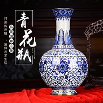 Cloisonne vase Beijing traditional craft blue and white celestial bottle copper tire silk enamel foreign affairs business gifts ornaments