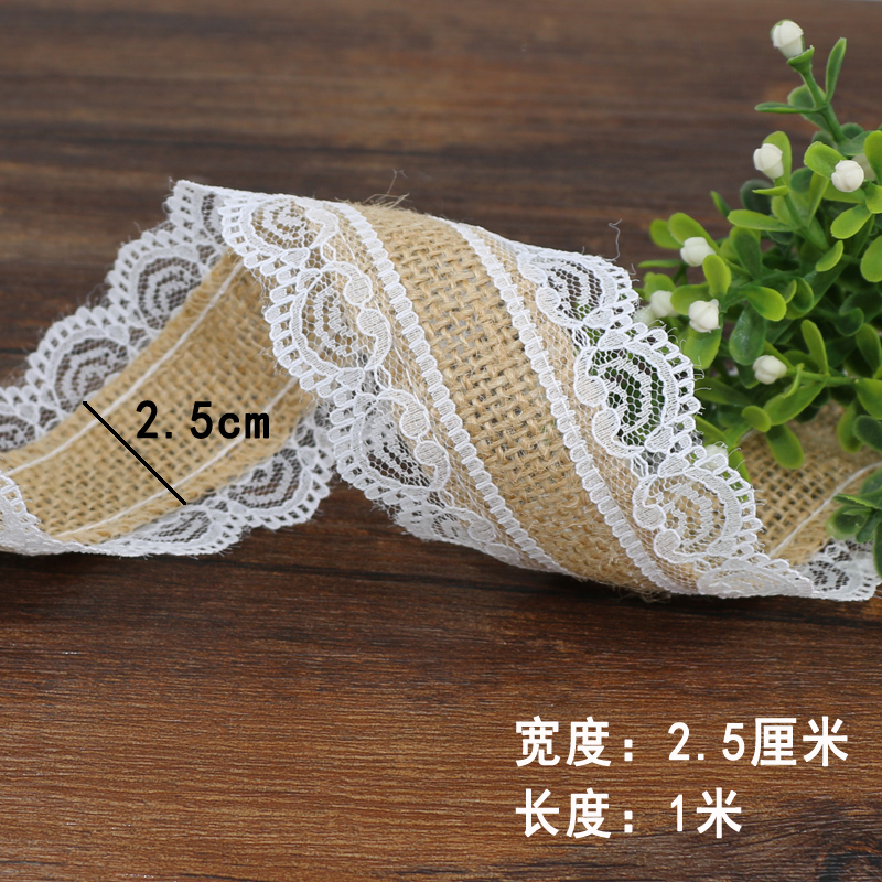 natural coarse linen lace jute thread linen roll hand diy accessories kindergarten decorative crafts decoration