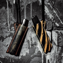 Suitable for relx Yue engraved electronic leather case protective cover hanging neck portable storage box vegetable tanned cowhide pure hand Retro