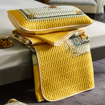 ALEX Light luxury spring and summer cool feeling washable machine wash ice silk mat three-piece double household foldable mat