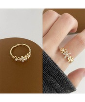 In 2022 the new petal zirconite ring girl light luxury in the index ring cold wind personality bungdi ring