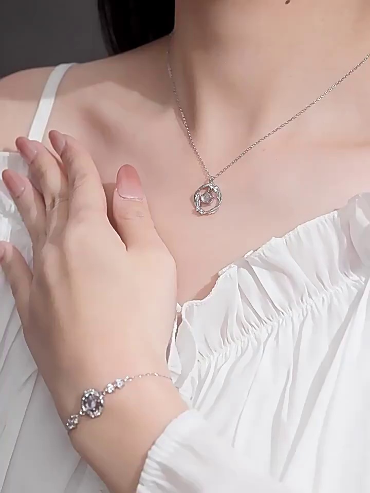 S999纯银项链女款戴出高级感✨