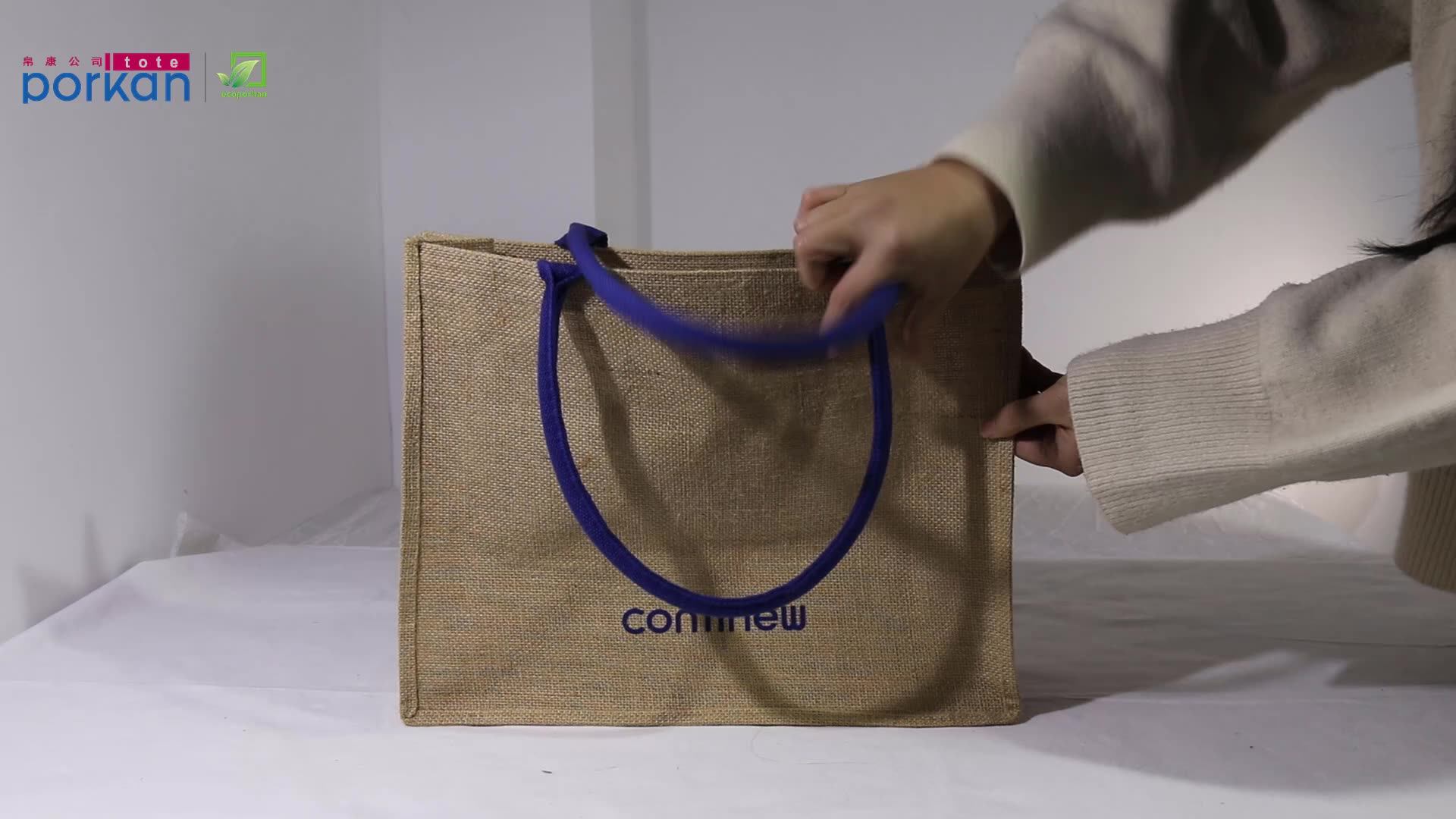 natural jute bag supplier fashion design heavy burlap beach tote