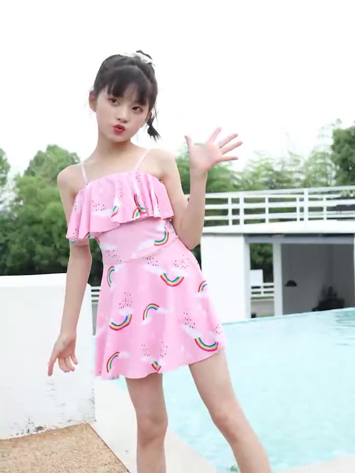 新款儿童泳衣女连体分体公主女孩泳装中大童女童裙式学生泳衣
