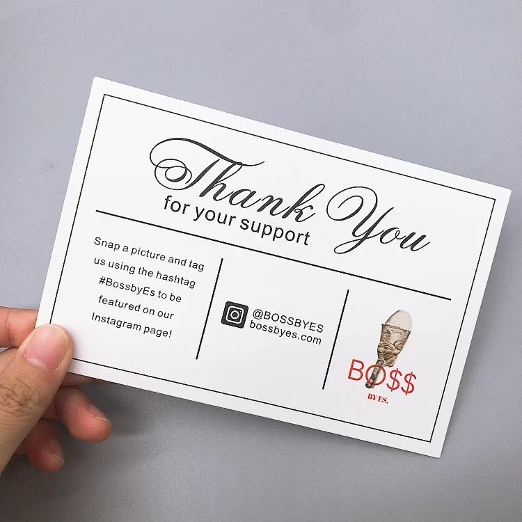 customised print gold foil thank you greeting cards with logo