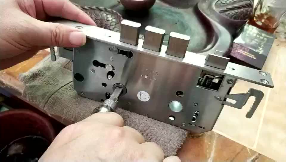 6052自弹通道锁体 静音液压型下把手锁体 不锈钢自动锁体