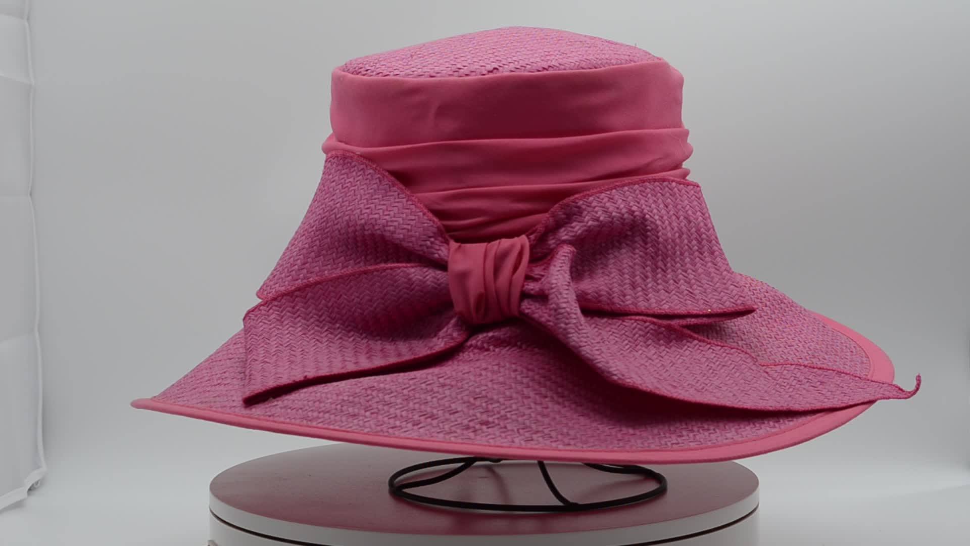 ladies paper cloth large foldable cloche sun visor hat &