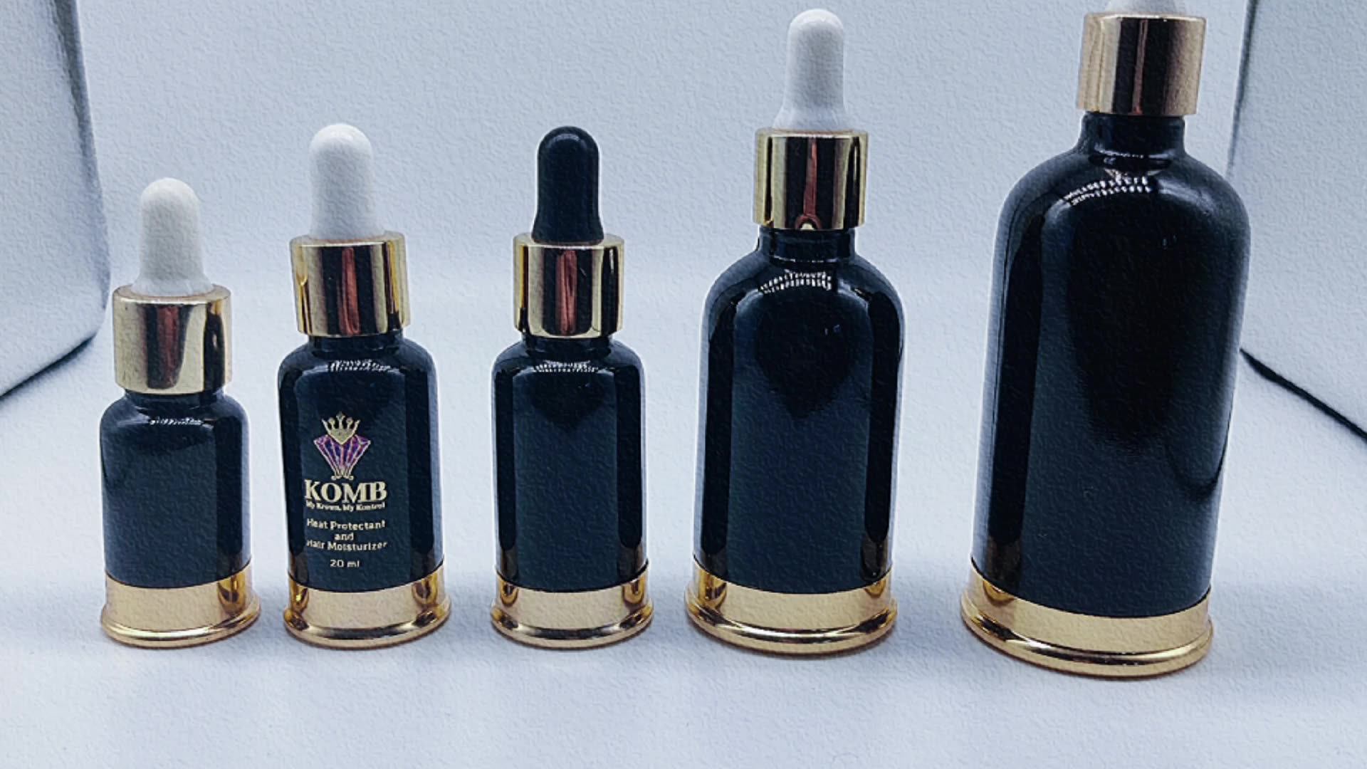 30ml beautiful glass essential oil dropper bottle with gold