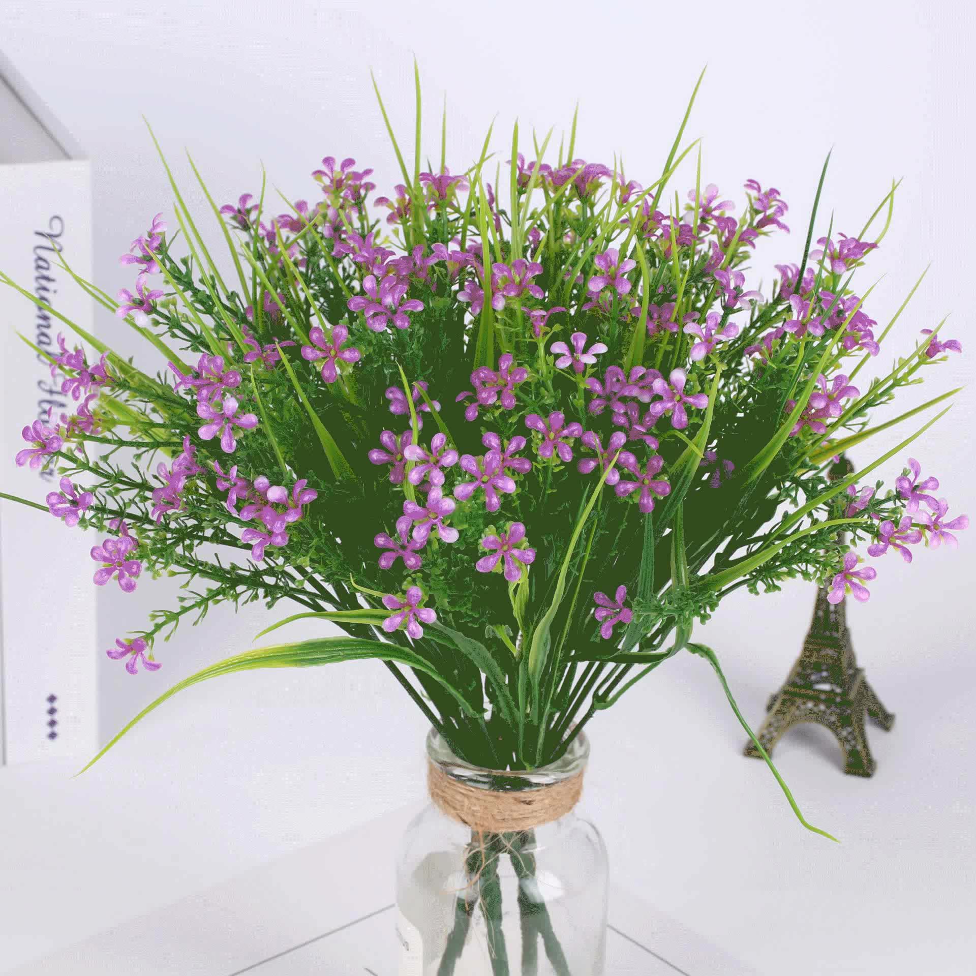 绿色植物塑料花人造花卉满天星星满天星家居摆件婚庆植物墙配件